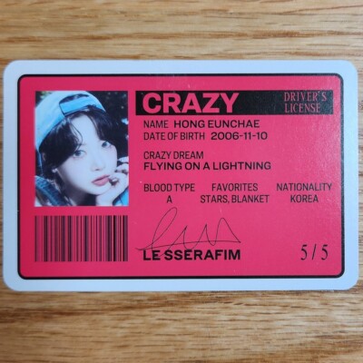 Eunchae Official Photocard Le Sserafim 4th Mini Album Crazy
