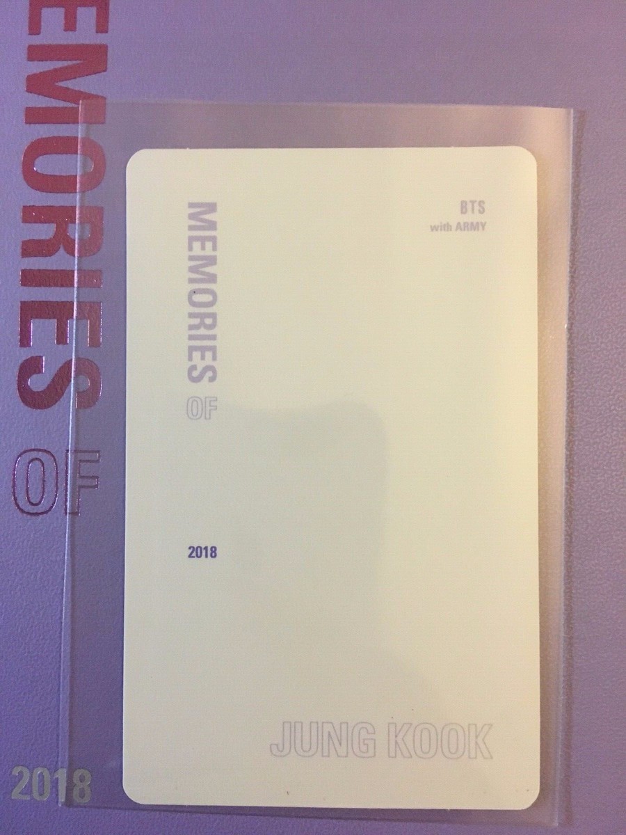 BTS Memories Of 2018 DVD Official [Photocard Only Jungkook