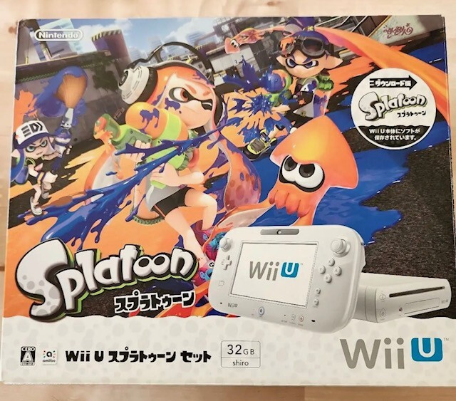 Nintendo Wii U Splatoon Set Limited 32GB Console White Japan w/box
