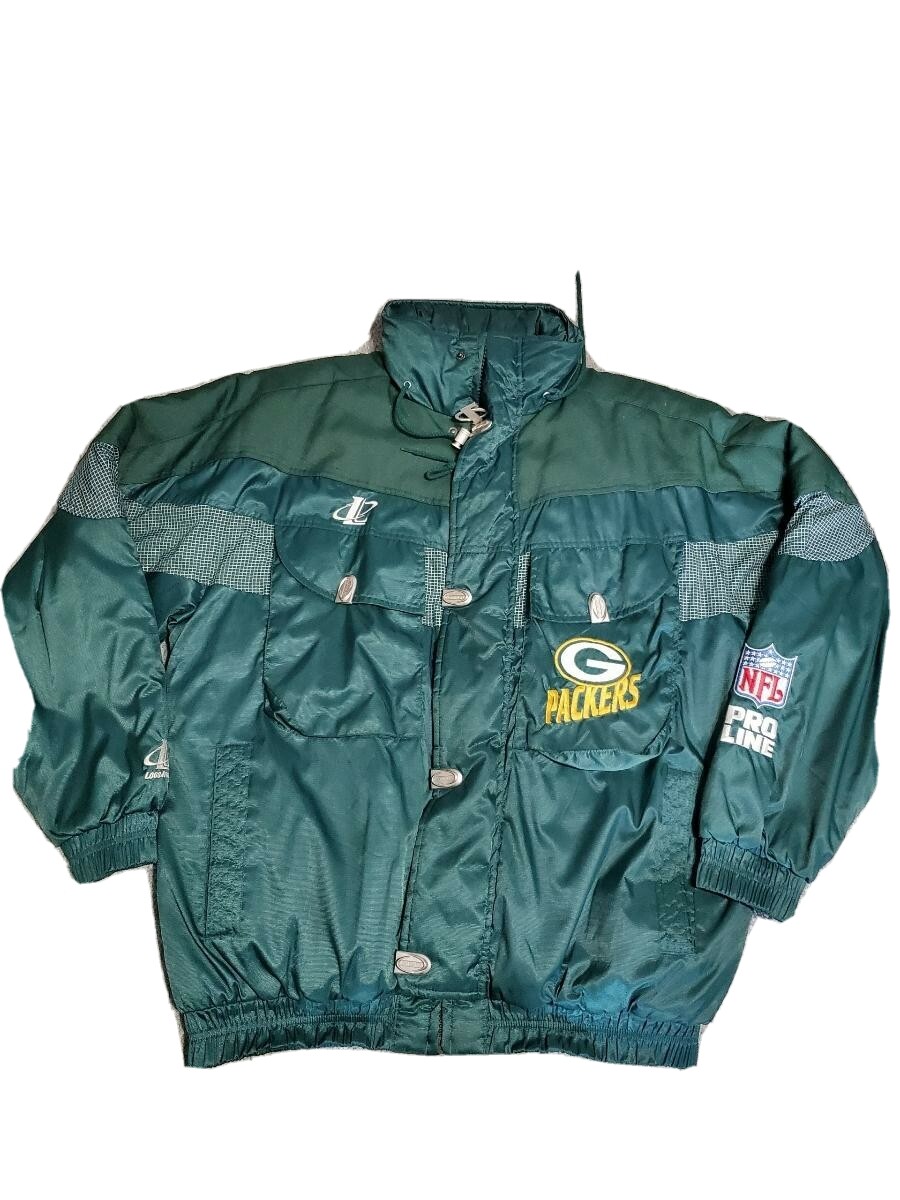 Vintage Green Bay Packers Logo Athletic Pro Line Jacket Coat Green