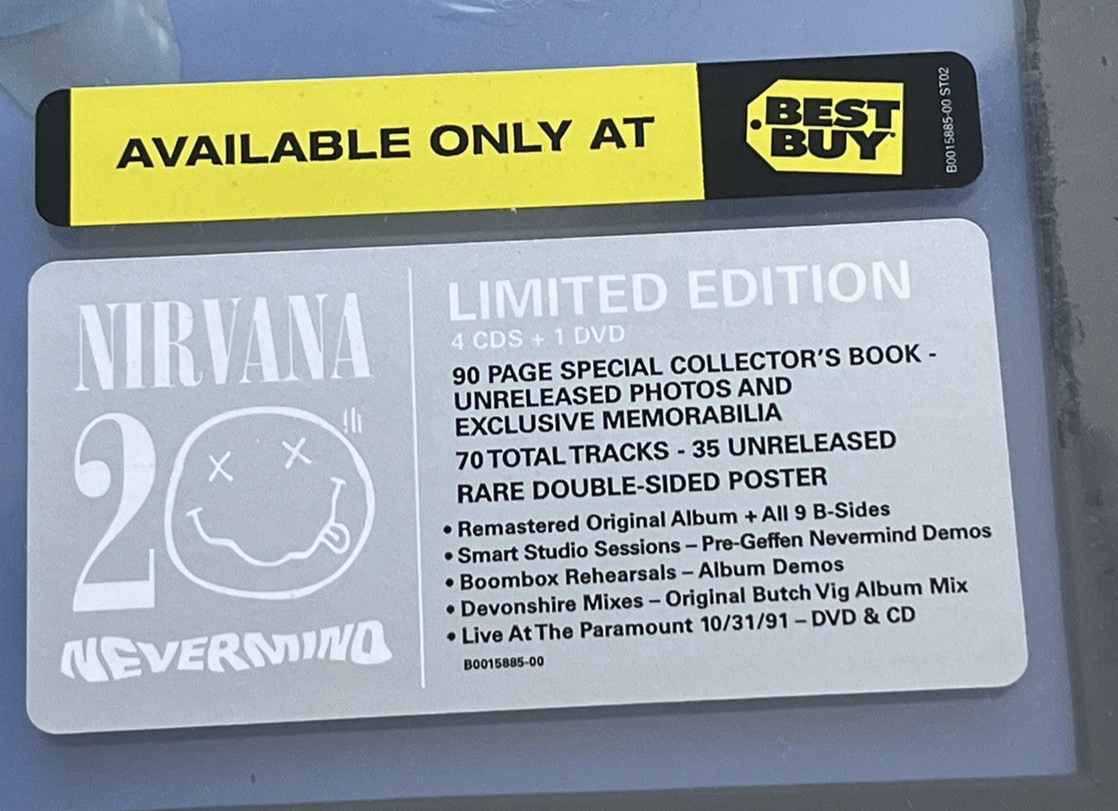 Nirvana Nevermind 20th Anniversary Limited Edition 4 CD & 1 DVD