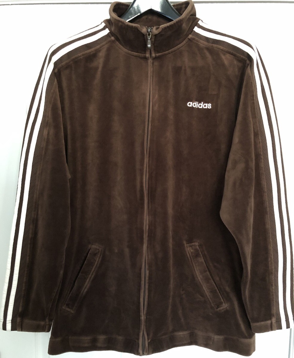 Vintage 2004 ADIDAS Brown & White VELOUR Beckenbauer TRACKSUIT