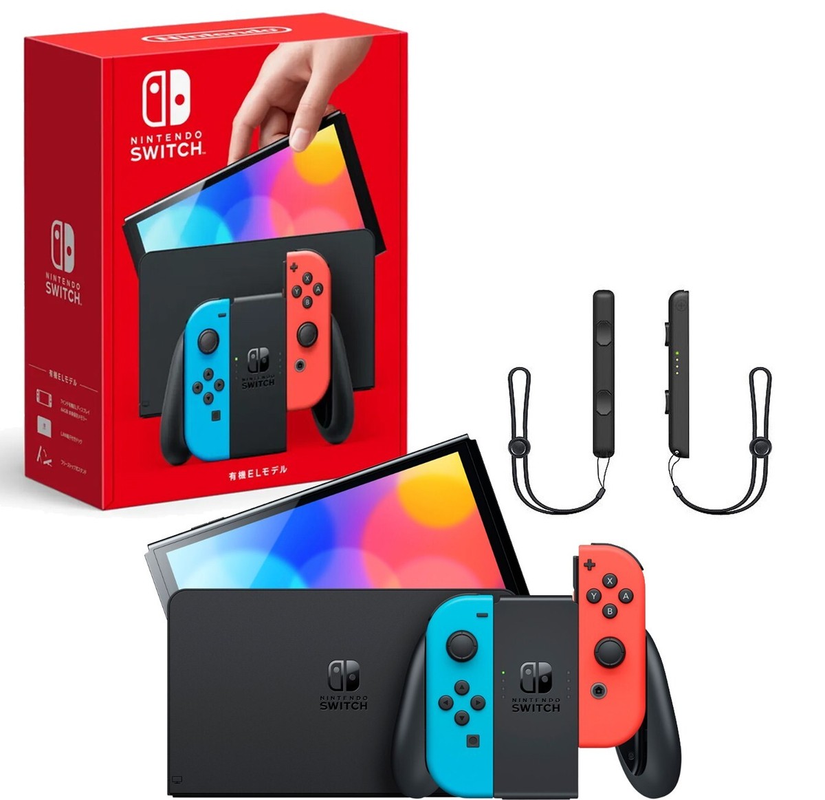 Nintendo Switch OLED 64GB Neon Red Blue Console + 🛫 2-Day