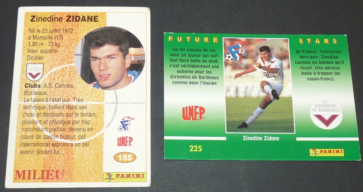 鑑定済】ジダン ボルドー 1995 Panini U.N.F.P. 【公式通販】