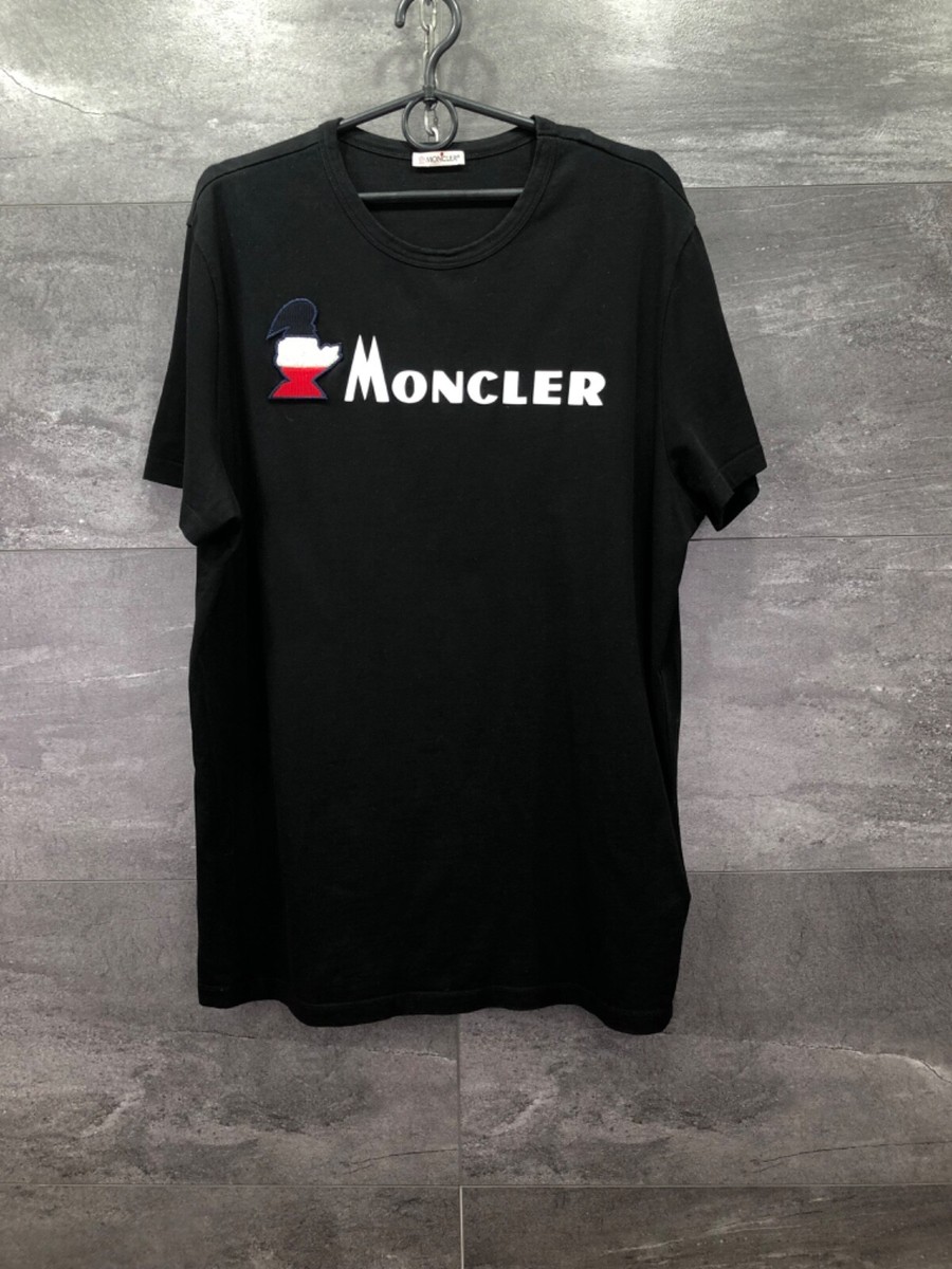 MONCLER RETRO SLOGAN LOGO TEE Black Size L | eBay