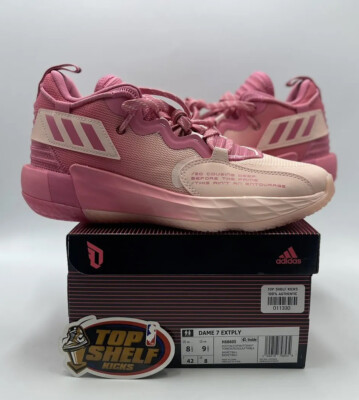 New Adidas Dame 7 EXTPLY D.O.L.L.A. 2021 Size 8.5 Pink Authentic