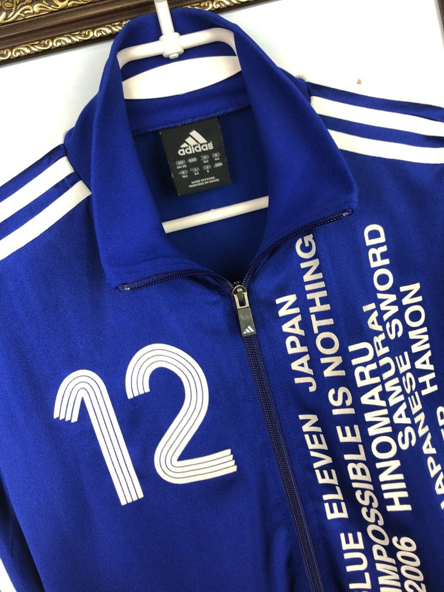 Vintage Adidas Japan Football Jacket Soccer Track Top Blue Mens