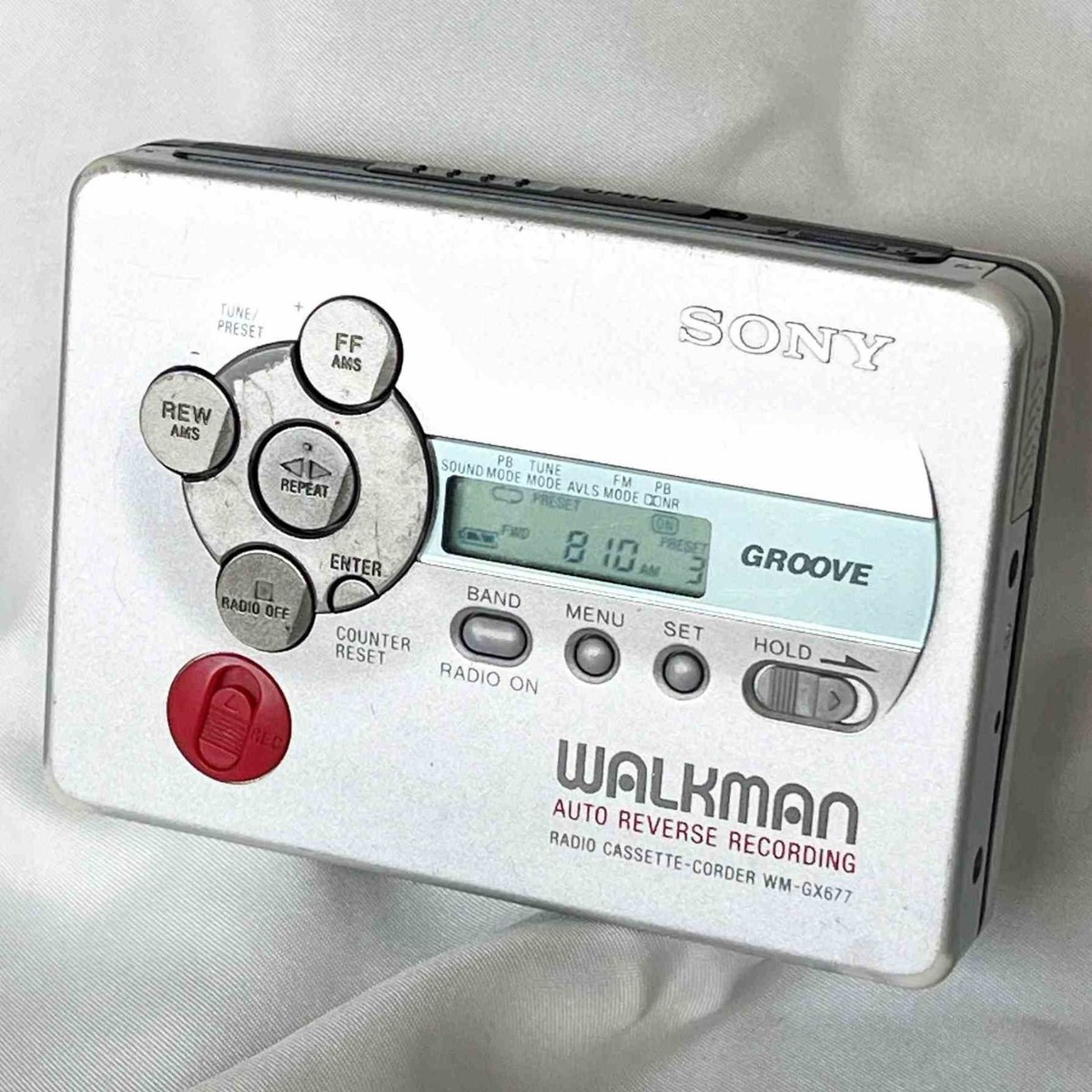 SONY WM-GX677 1999 Silver Radio Walkman As is Cassette Player From