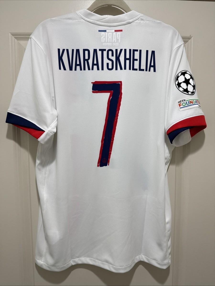 Kvaratskhelia #7 Mens LARGE Nike Paris Saint-Germain Away STADIUM