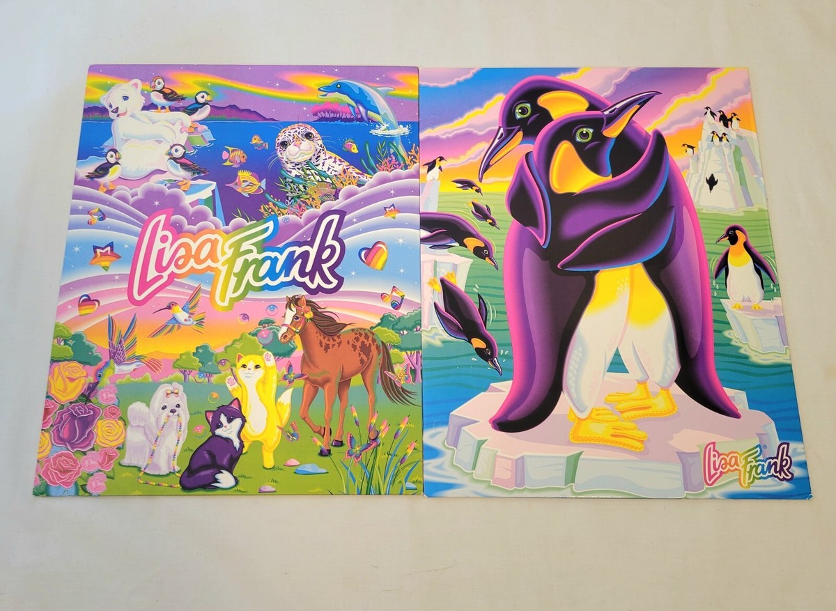 Lisa Frank Vintage 90s New Folders Artic Penguins Cats Sea Lion