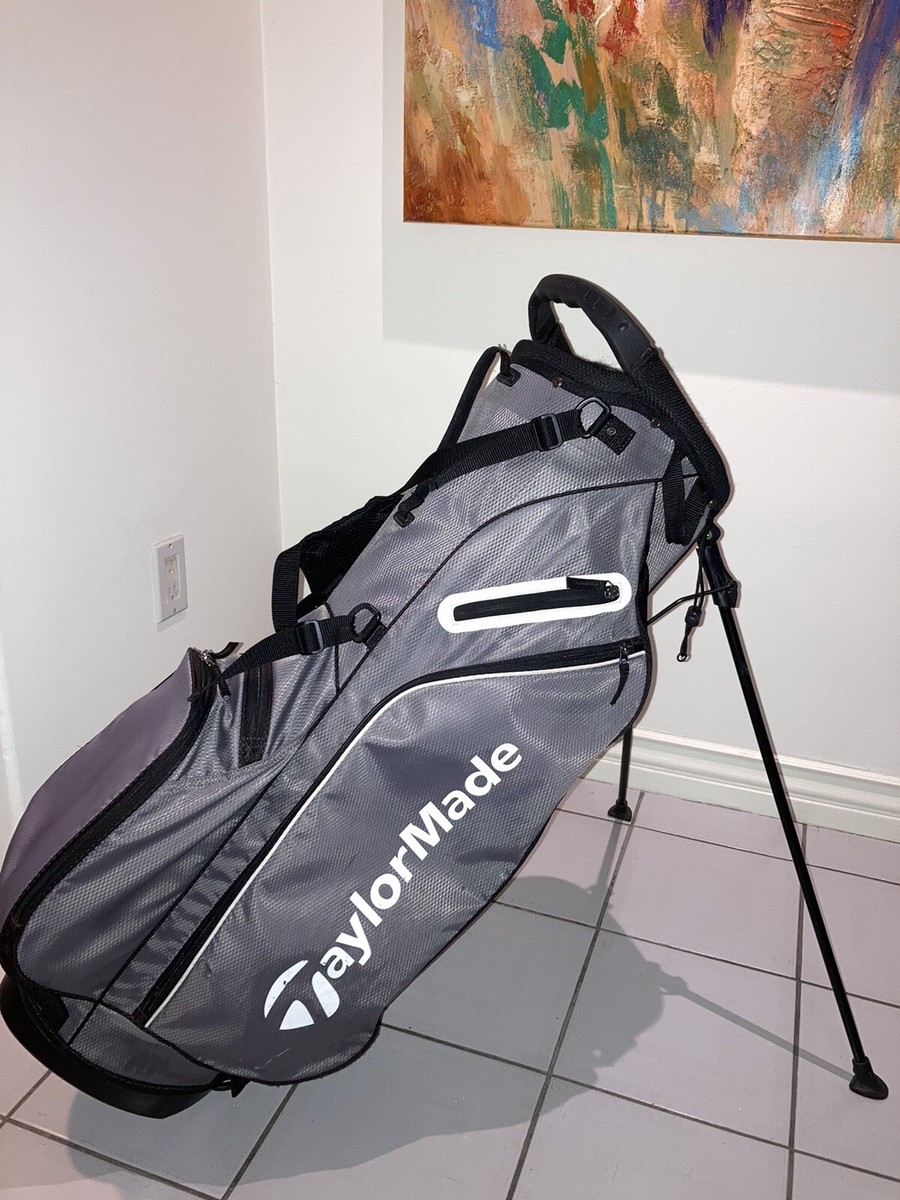 TaylorMade Lightweight Golf Stand Carry Bag Gray 5 Way Rain Cover