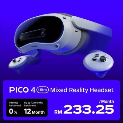 PICO 4 Ultra Headset Wi-Fi Virtual Reality (12GB+256GB/105° FOV