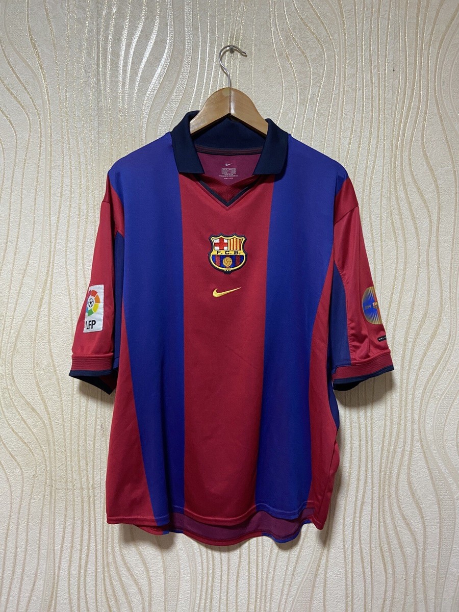 BARCELONA 2000 2001 HOME FOOTBAL SHIRT SOCCER JERSEY NIKE sz XL