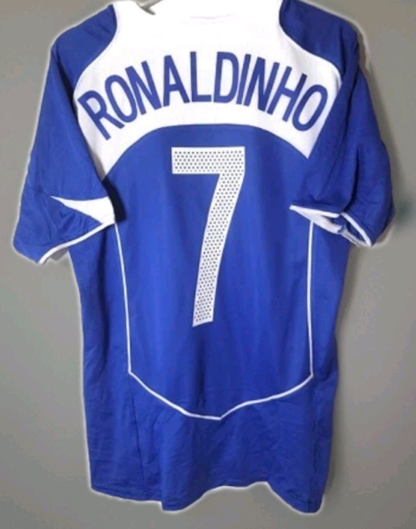 BRAZIL BRASIL 2004 AWAY FOOTBALL RARE SOCCER JERSEY NIKE #7