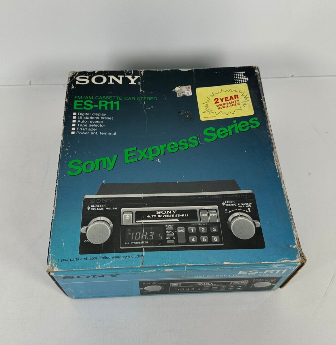 NEW) Vintage Sony ES-R11 FM/AM Cassette Car Stereo Complete In Box