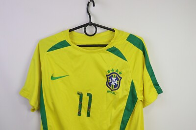 Brazil 2002 Ronaldinho #11 World Cup CBF Home Football Shirt