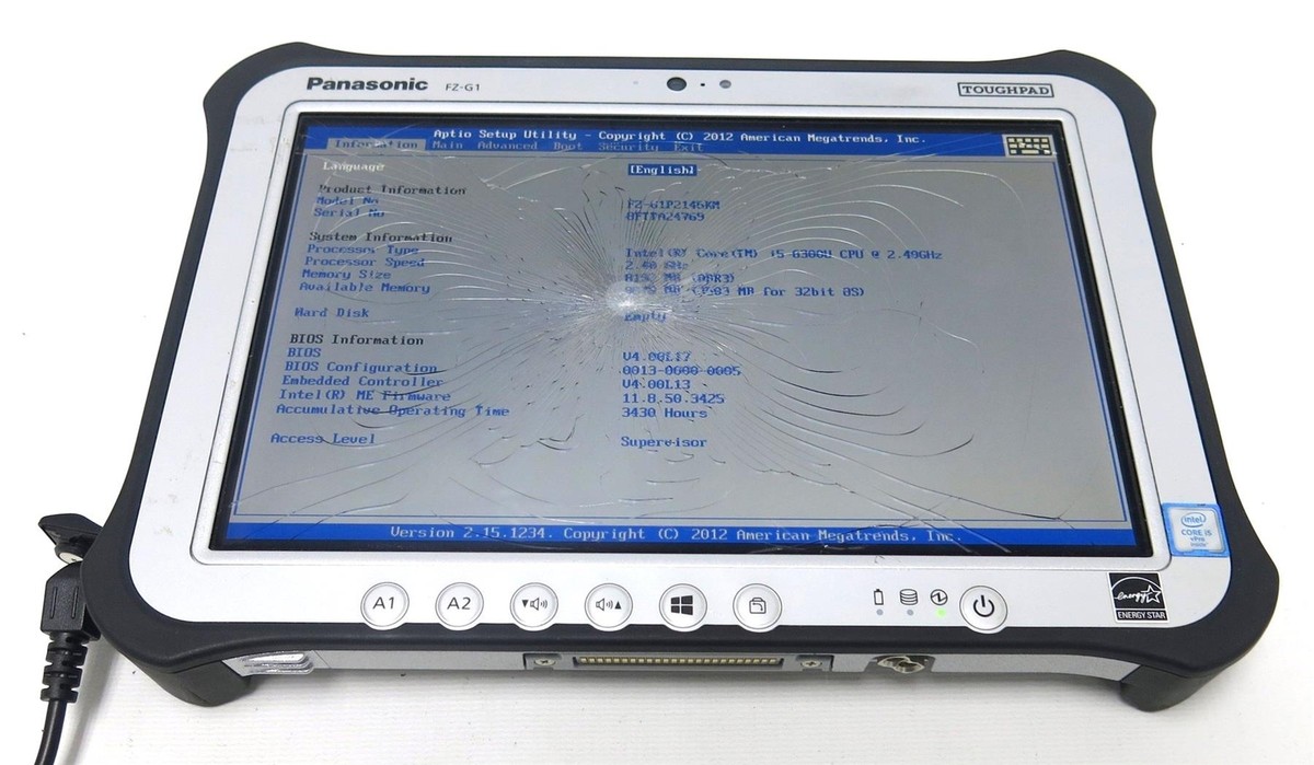 Panasonic Toughpad FZ-G1 Core i5 6300U 2.40GHz 8GB No HD | eBay