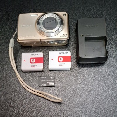 SONY Cyber-shot DSC-W270 Gold 12.1MP Digital Camera w/2 Batteries