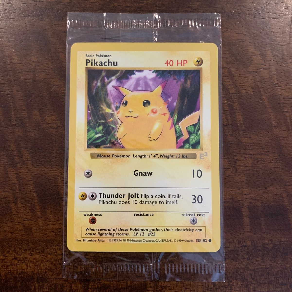 PROMO Pokemon Shadowless PIKACHU E3 Stamp - Base Set - Sealed Red