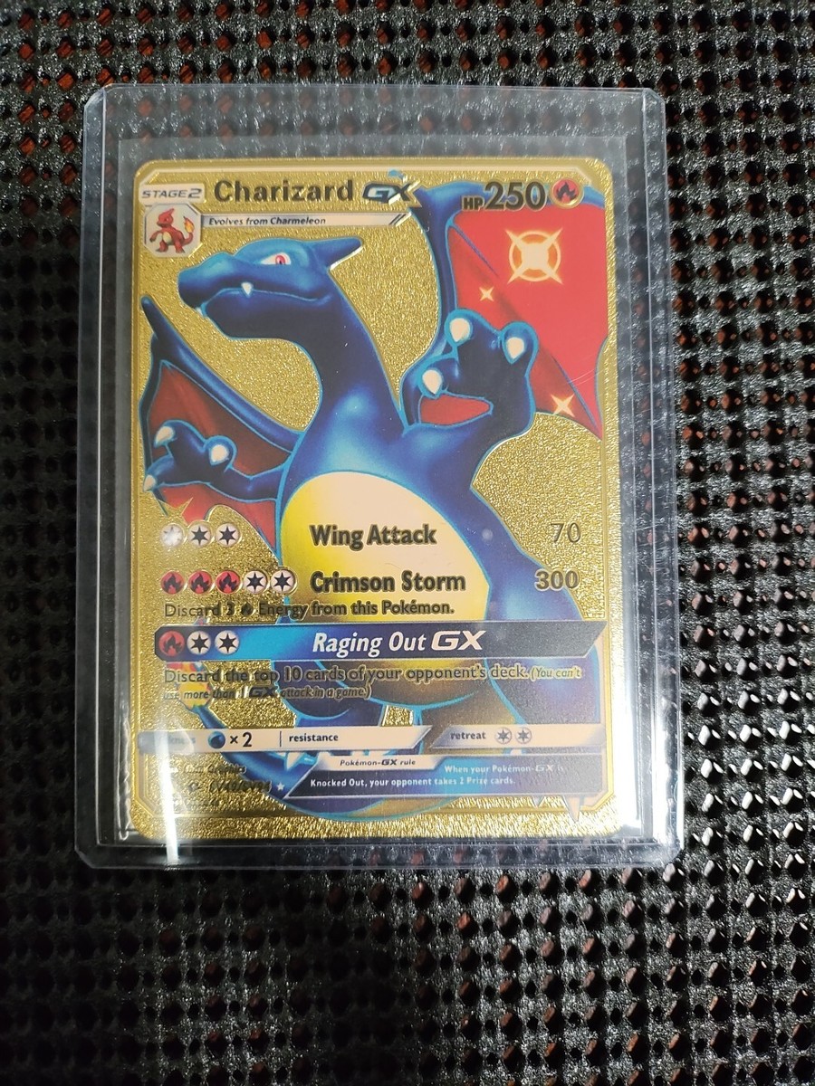 Charizard GX (Shiny) Gold Foil Pokemon Card | eBay