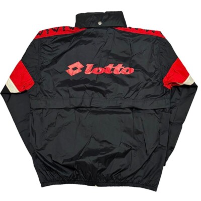 Vintage 90s AC MILAN nylon track jacket size L Lotto soccer jersey