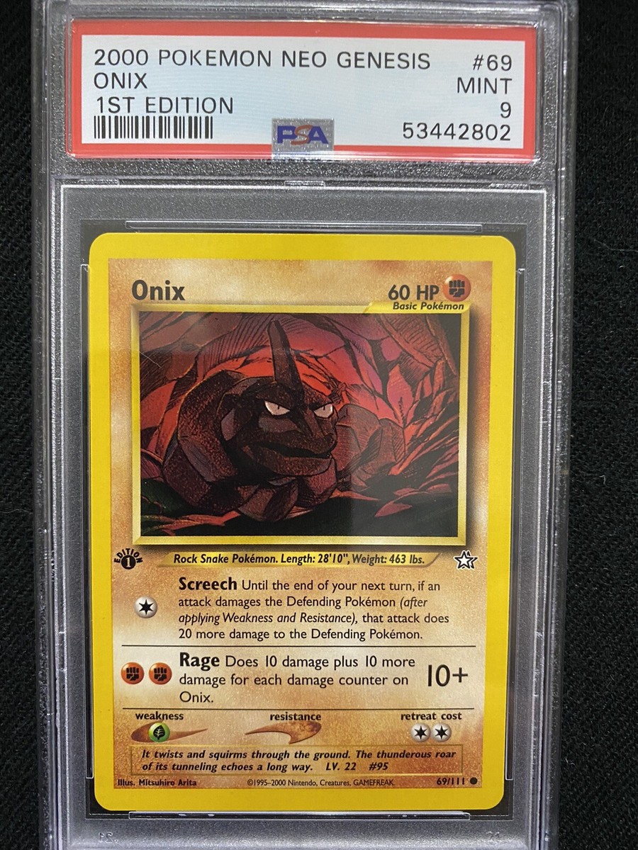 2000 Pokemon Neo Genesis 1st Edition Onix 69/111 PSA 9 Mint | eBay