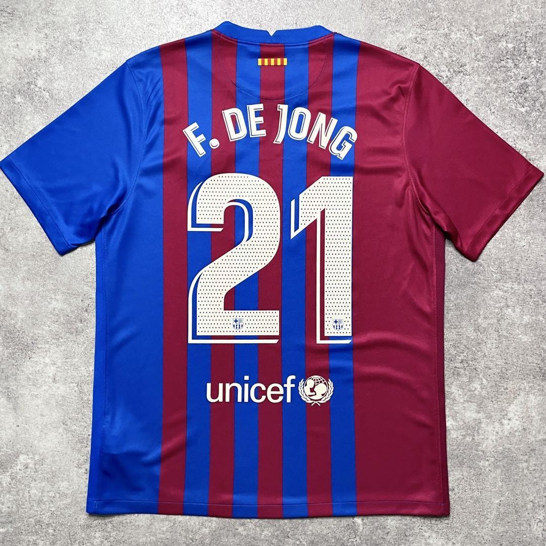 Barcelona Home Jersey 21-22 F. De Jong #21 Official Football