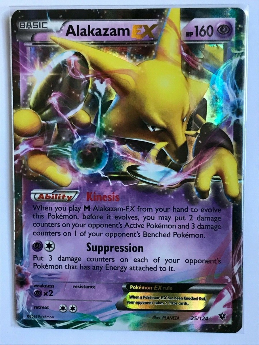 Alakazam EX ULTRA RARE 25/124 XY Fates Collide Pokemon card TCG NM
