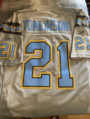 🚨🔥Vintage Ladainian Tomlinson Chargers Gray Reebok Storm Jersey