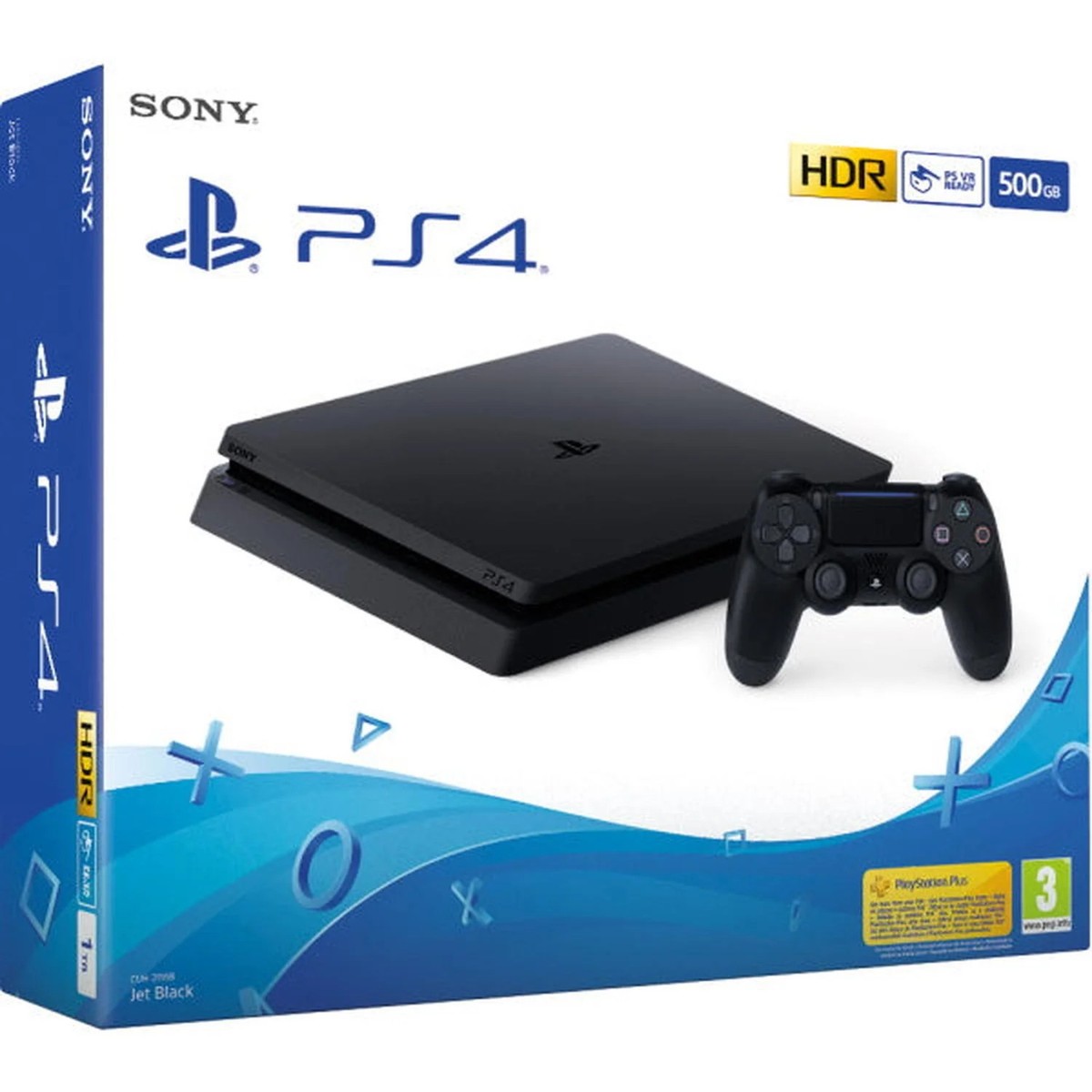 Sony PlayStation 4 Slim Console - Jet Black - 500 GB [PlayStation