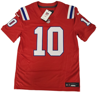 Nike New England Patriots #10 Mac Jones Red Vapor Limited Fuse