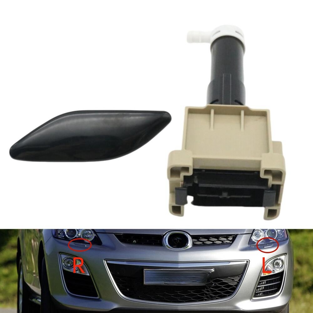 2x Left Side Headlamp Cleaning Washer Spray Nozzle Jet Cover For