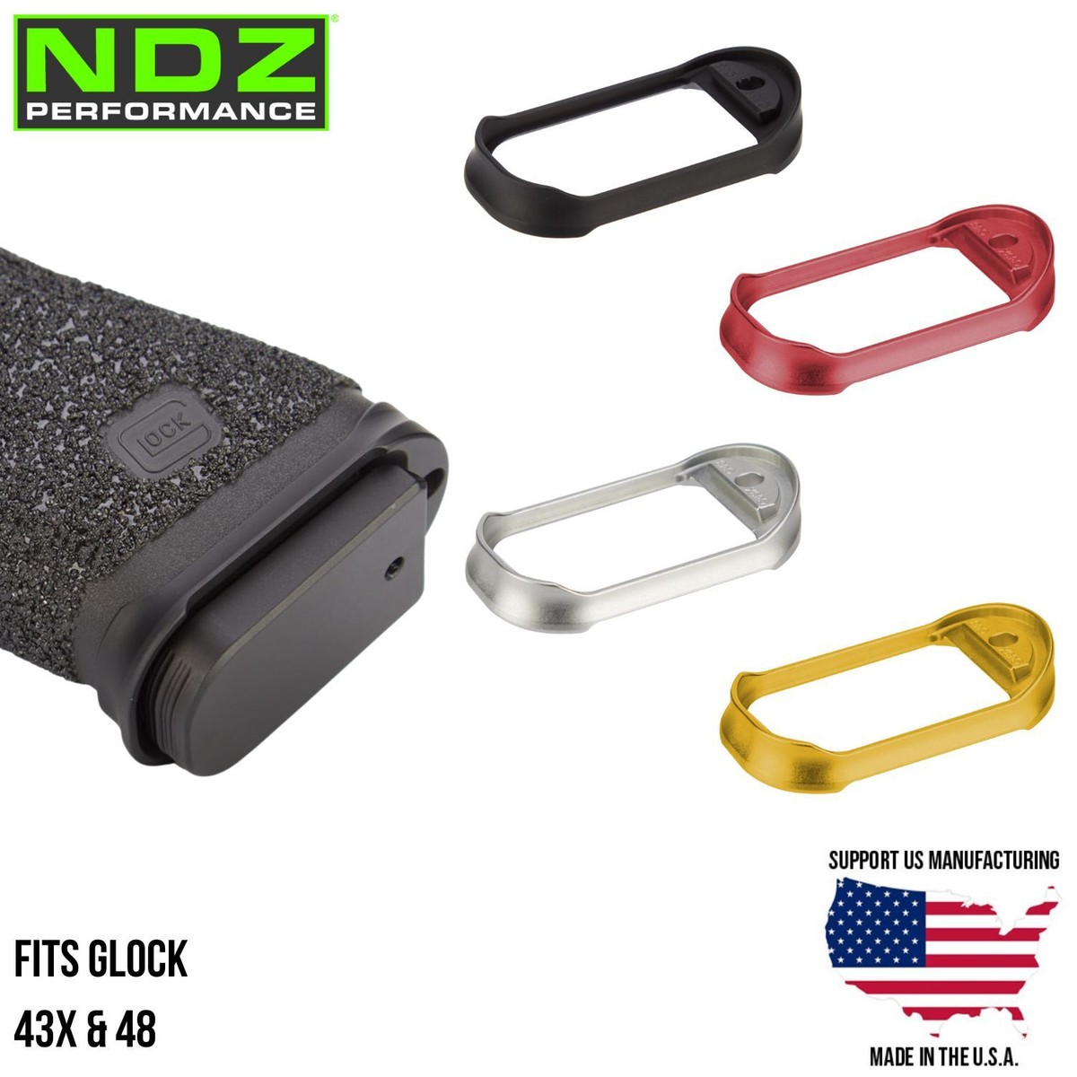 NDZ Glock 43X 48 9mm Lo Pro Magwell Aluminum Low Profile Wide