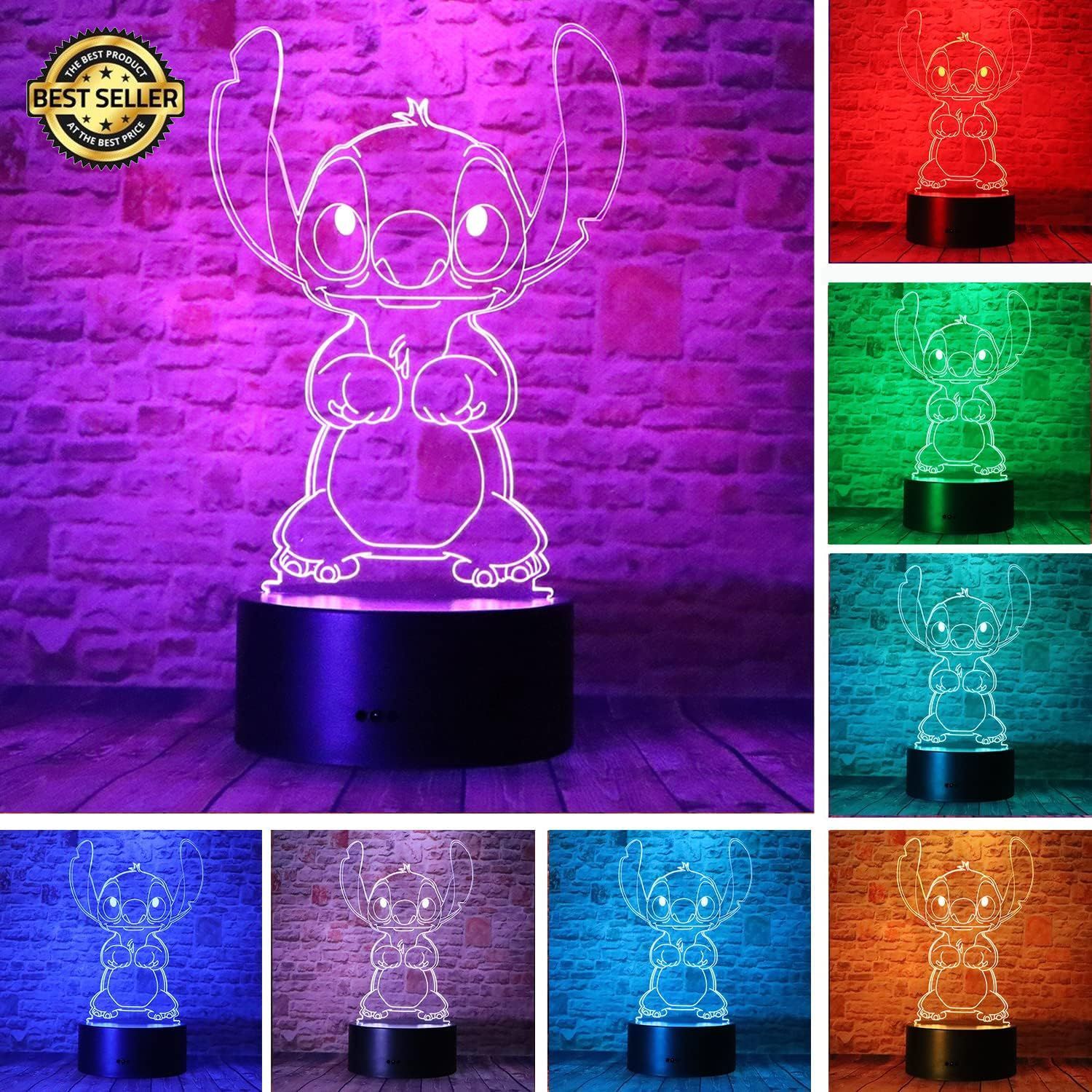 Stitch Night Light Gifts Lilo And Stitch 3D Led Table Lamp Remote