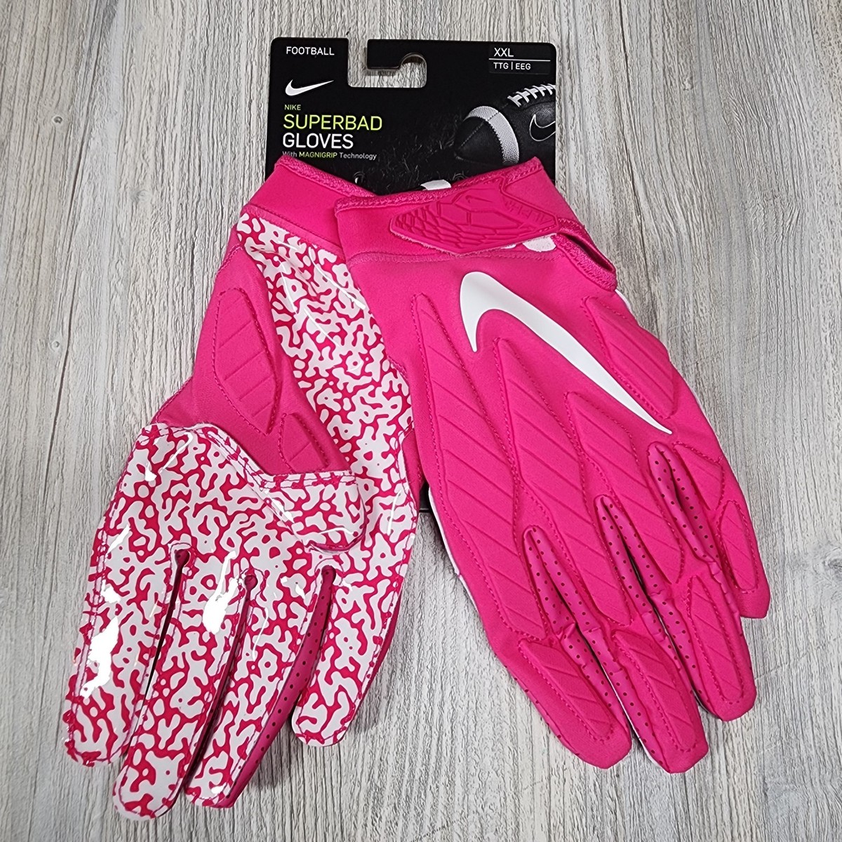 Nike Superbad 5.0 Football Reciever Gloves Pink Mens Size 2XL New