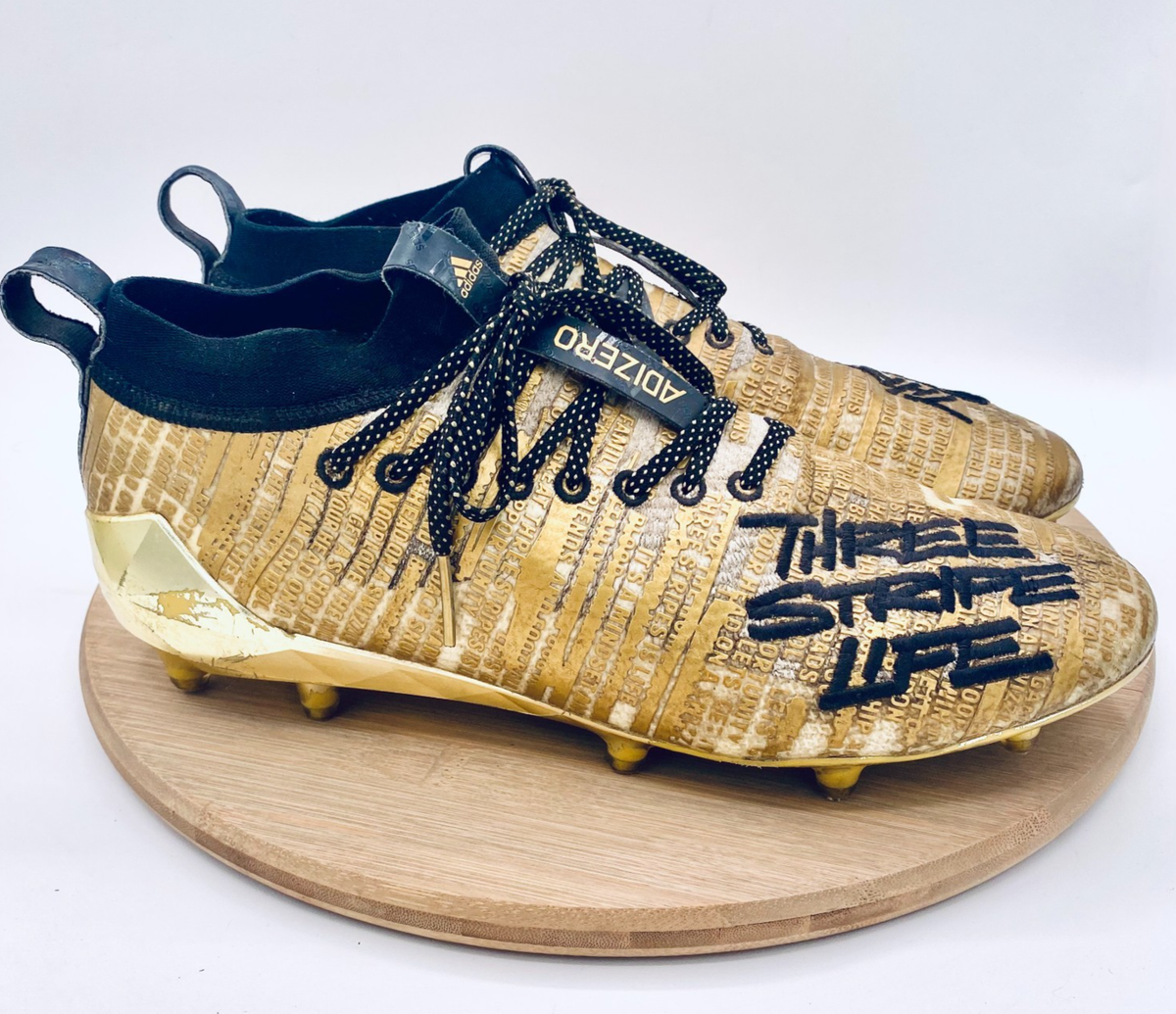 Adidas Adizero x Snoop Dogg Football Cleats 10.5 Gold Three Stripe