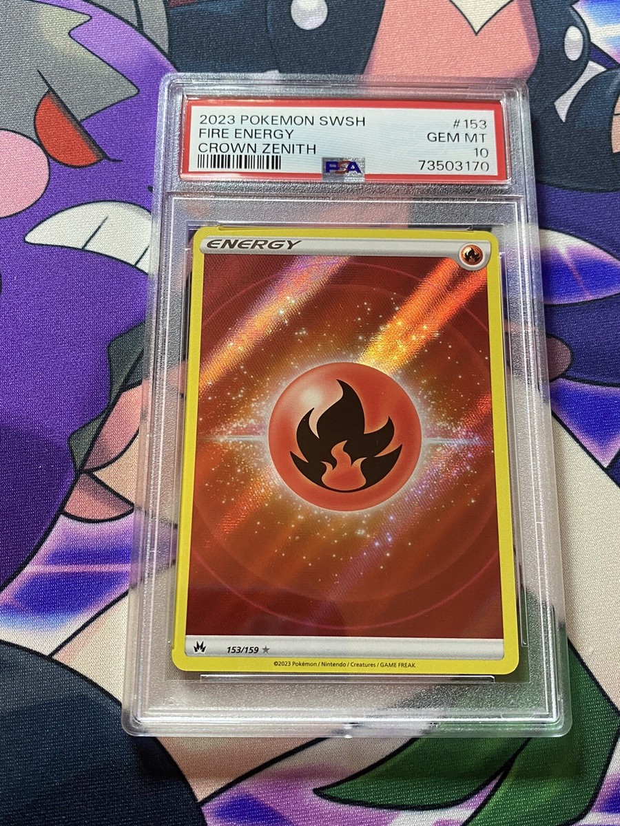 PSA 10 GEM MINT 2023 POKEMON SWSH Fire Energy Holo Crown Zenith