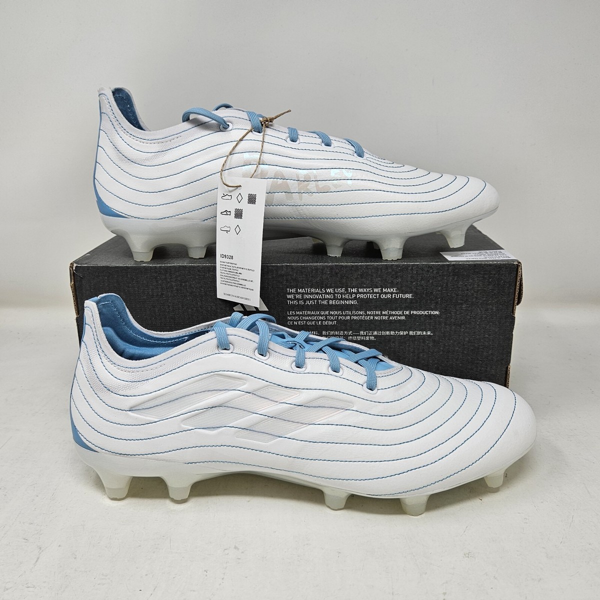 Adidas Copa Pure.1 Parley FG Soccer Cleats / ID9328 / White/Blue