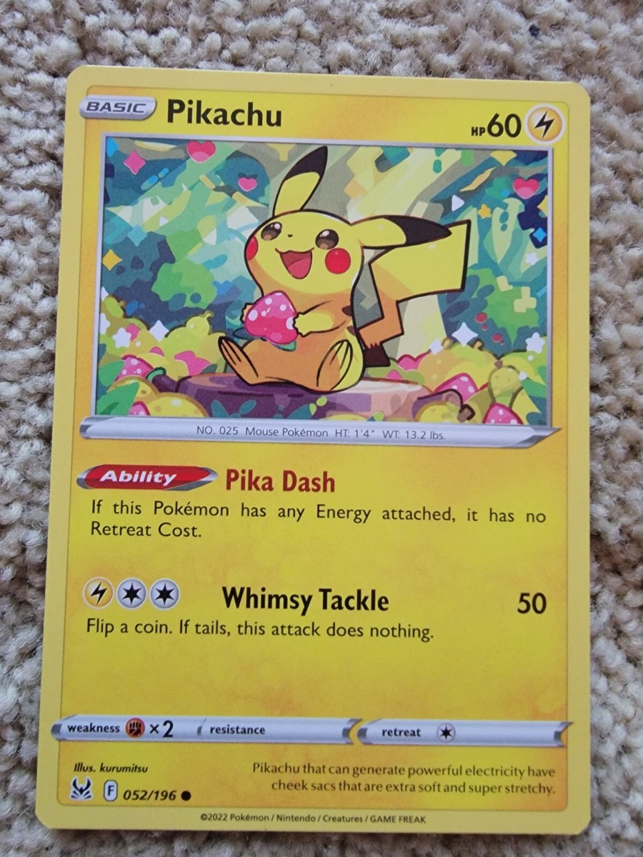 Pikachu 052/196 NM / M - Common - Lost Origin - Sword Shield