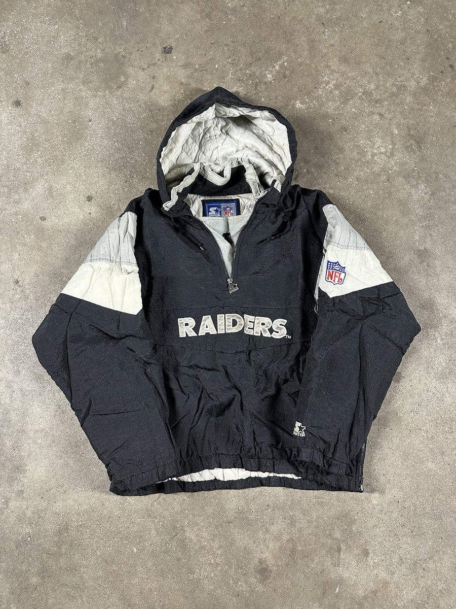 Vintage 90s Starter Oakland Raiders NFL Puffer Jacket Pullover