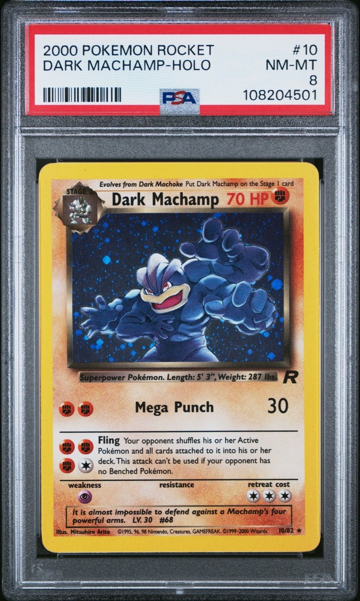 PSA 8 Dark Machamp Holo 10/82 Team Rocket 2000 Pokemon Card | eBay