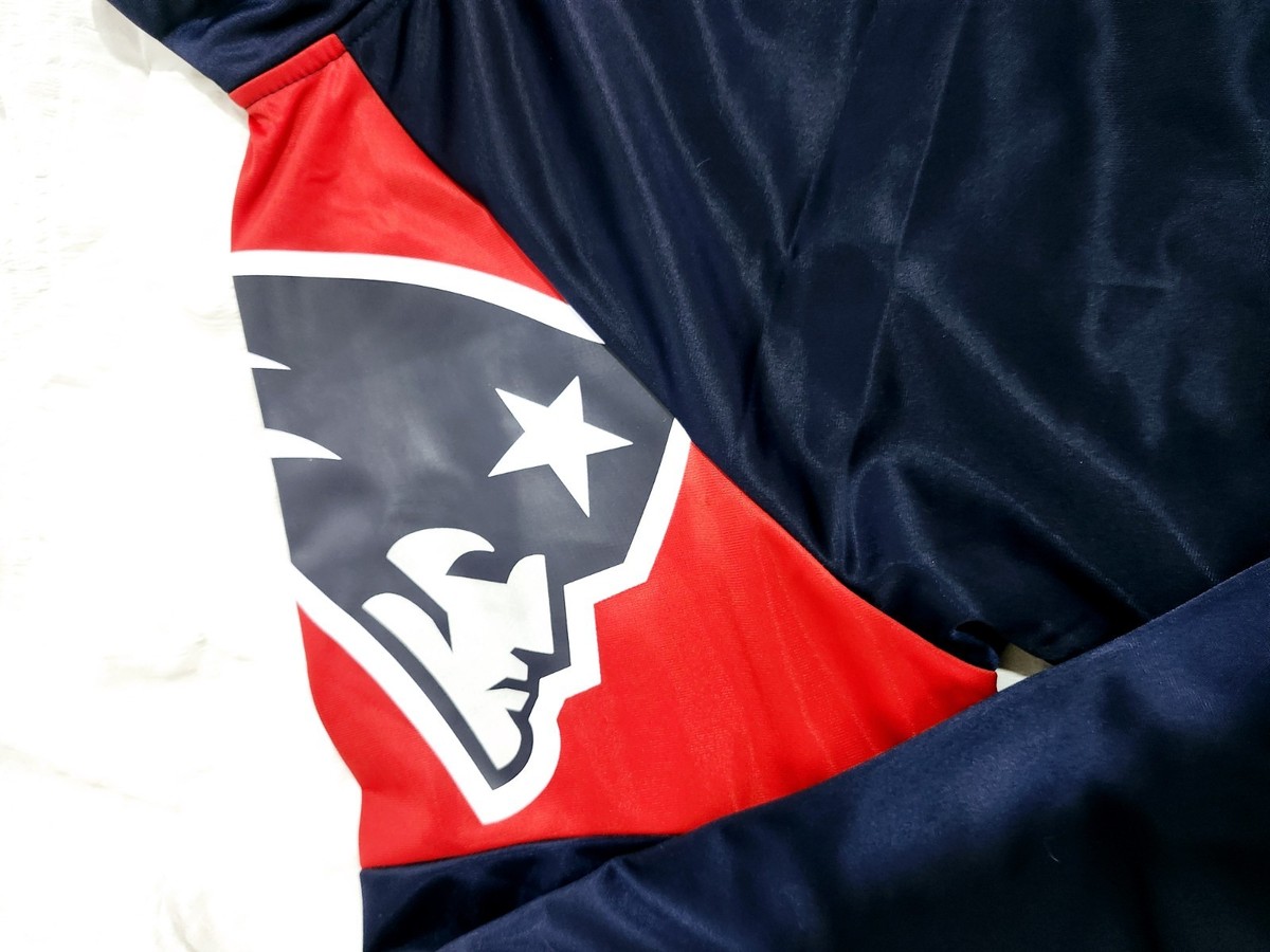 New England Patriots NFL Track Jacket Warm Up Men's Large Full Zip