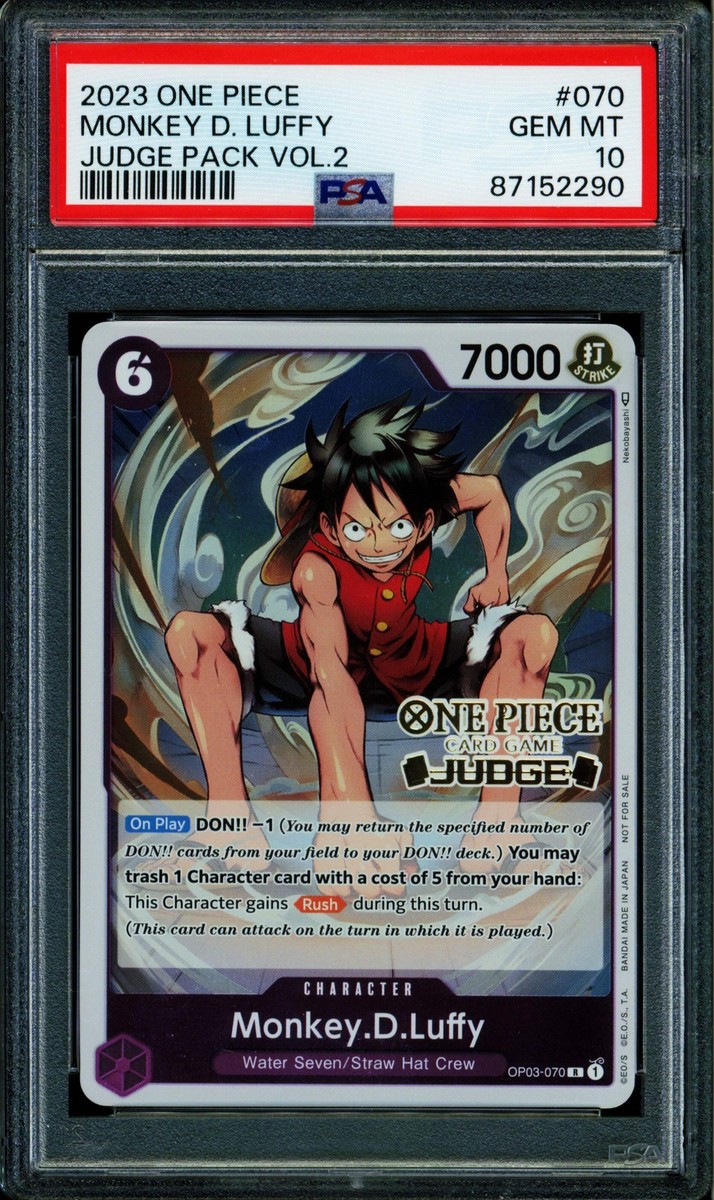 Monkey D Luffy - OP03-070 - PSA 10 - Judge Promo - English - One