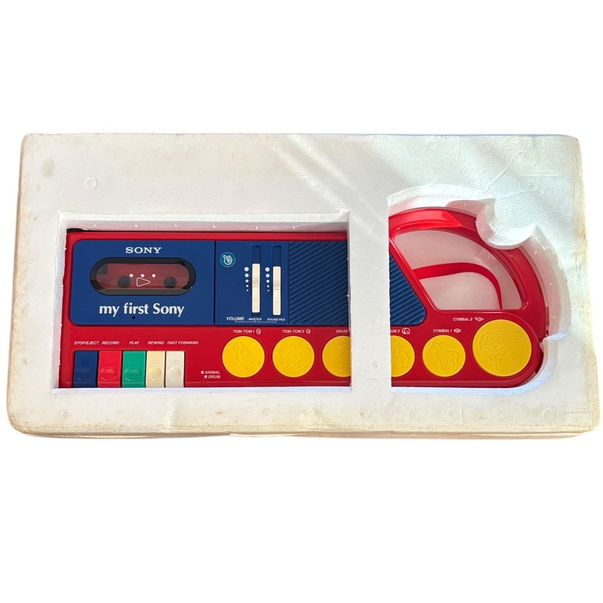 1990s My First Sony Cassette Player Recorder TCM 4040 Drum Animal