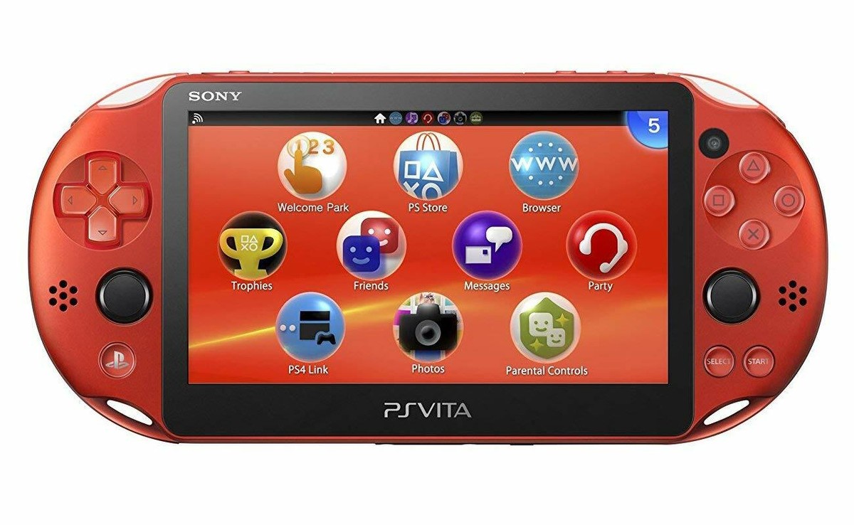 USED PS Playstation vita Wi-Fi model METALLIC RED with all items