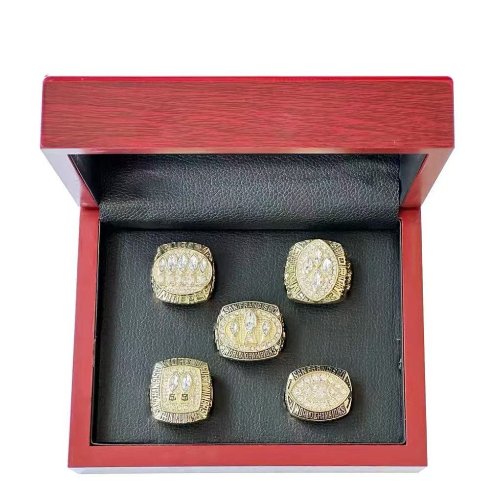 NFL Super Bowl Champion San Francisco 49ers 5 Ring With Display