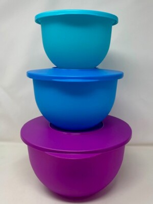 Tupperware Impressions Classic Bowl Set of 3 in 18,10,5 Cups, (4.3
