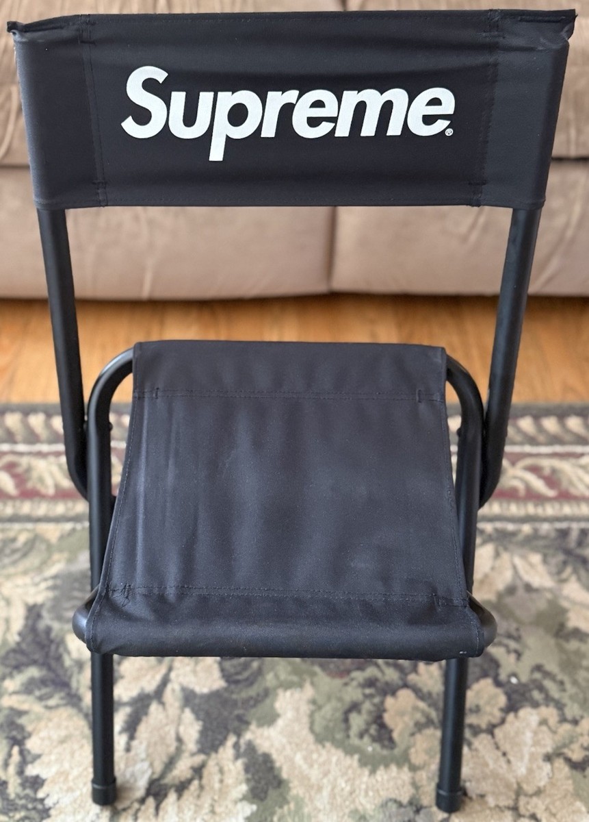 Supreme Coleman Folding Chair Black SS15 Authentic Ships Same Day