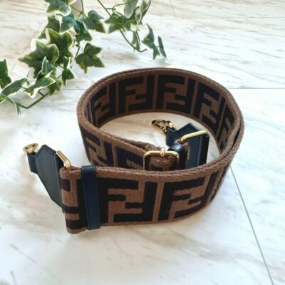 FENDI Strap You Shoulder Strap Zucca Pattern Brown Women Preowned