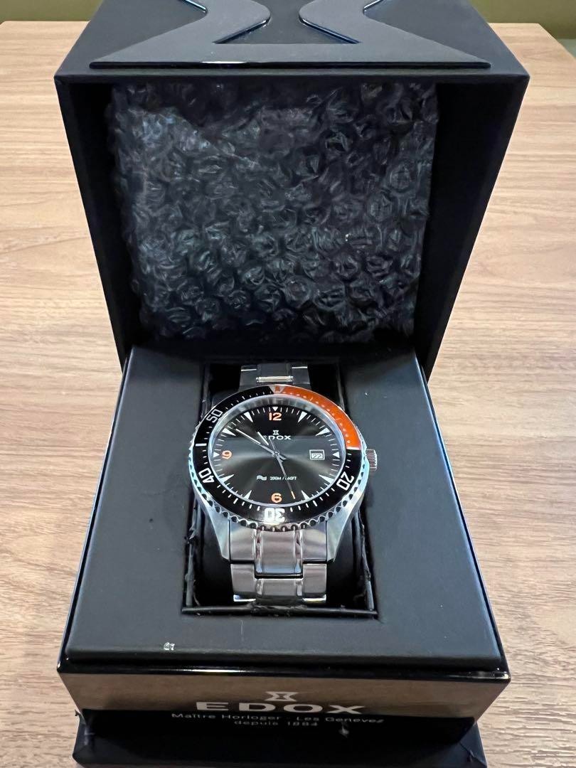 Edox C1 Diver 53016 Quartz Stainless Black Dial Men's Watch Pre